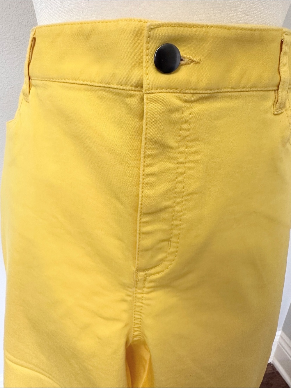 Kim Rogers Yellow High Rise Wide Leg Cropped Pants - Size 12 - Picture 2 of 9
